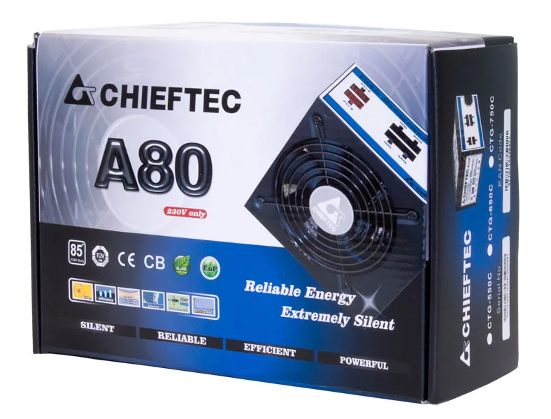 14674124_1124 Chieftec CTG-550C 550W Μαύρο Τροφοδοτικό Υπολογιστή Semi Modular 80 Plus Standard - Image 1