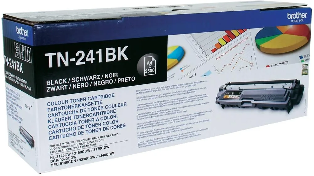 200-xl Brother TN-241BK Γνήσιο Toner Laser Εκτυπωτή Μαύρο 2500 Σελίδων TN-241BK - Image 1