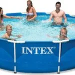 Intex Στρογγυλή Πισίνα PVC με Μεταλλικό Σκελετό 366x76εκ. 28212 Μπλε