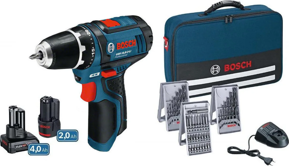 Bosch GSR 12V-15 Δραπανοκατσάβιδο Μπαταρίας 12V 1x4Ah & 1x2Ah 0615990G6L - Image 1