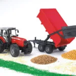 Bruder Massey Ferguson 7480 με Καρότσα Τρακτέρ 1:16 Αγροτικό για 3+ Ετών