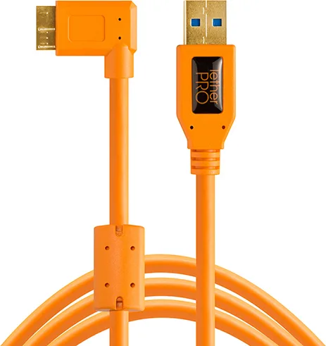 Tether Tools Angle (90°) USB 3.0 to micro USB Cable Πορτοκαλί 4.6m (TET-CU61RT15-ORG) - Image 1