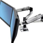 Ergotron LX Βάση Γραφείου για 2 Οθόνες έως 27" με Βραχίονα Ασημί