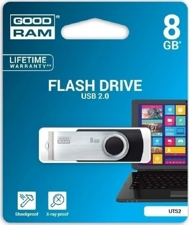 20170620115231_e3aa3eb4 GoodRAM UTS2 8GB USB 2.0 Stick Μαύρο - Image 1