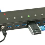 Lindy USB 3.0 Hub 7 Θυρών με σύνδεση USB-A και Εξωτερική Παροχή Ρεύματος (43128)