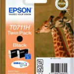 Epson T0711H Γνήσιο Πακέτο 2 Μελανιών Εκτυπωτή InkJet Μαύρο (C13T07114H10 C13T07114H20)