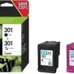 HP 301 Γνήσιο Πακέτο 2 Μελανιών Εκτυπωτή InkJet Πολλαπλό (Color) / Μαύρο (N9J72AE)