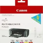 Canon PGI-72 Γνήσιο Πακέτο 5 Μελανιών Εκτυπωτή InkJet Matte Μαύρο / Κίτρινο / Κυανό / Κόκκινο / Ματζέντα (6402B009)