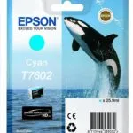 Epson T7602 Γνήσιο Μελάνι Εκτυπωτή InkJet Κυανό (C13T76024010)