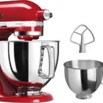 Kitchenaid Artisan 5KSM125EER Κουζινομηχανή 300W με Ανοξείδωτο Κάδο 4.8lt