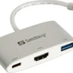 Sandberg USB-C Docking Station με HDMI 4K PD Ασημί (136-00)