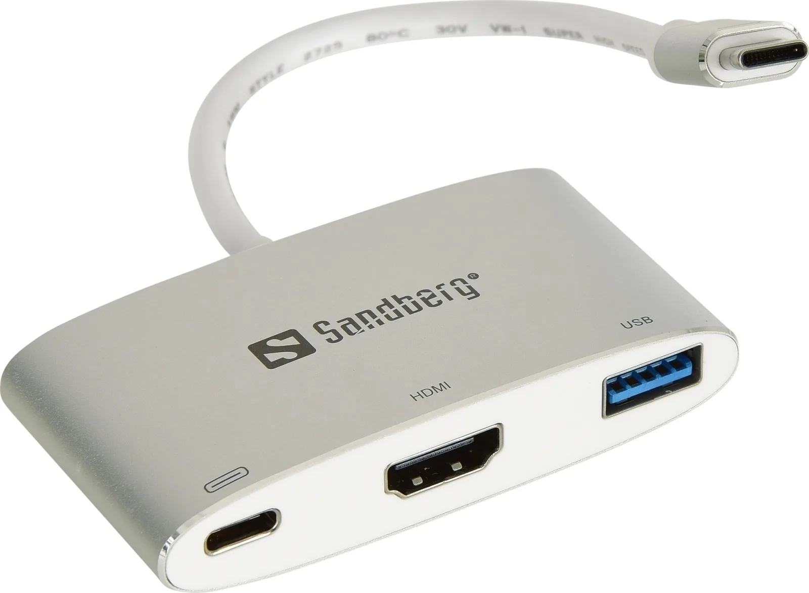 20180207112517_sandberg_usb_c_male_hdmi_usb_a_usb_c_female_136_00 Sandberg USB-C Docking Station με HDMI 4K PD Ασημί (136-00) - Image 1