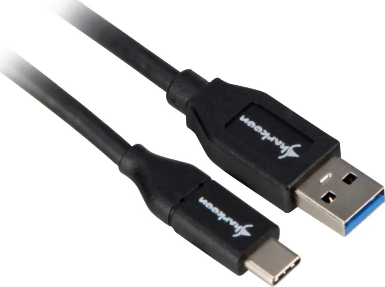 Sharkoon Regular USB 3.1 Cable USB-C male - USB-A male Μαύρο 0.5m - Image 1