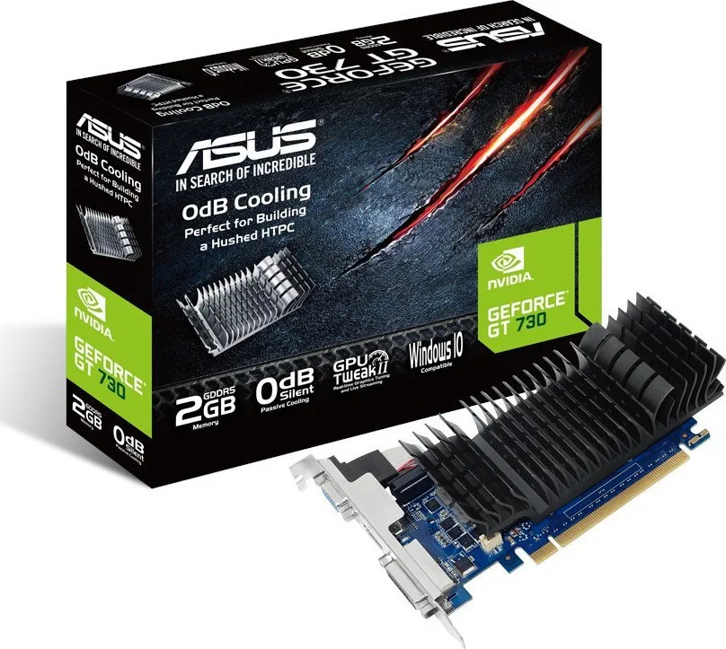 Asus GeForce GT 730 2GB GDDR5 Silent with Brackets Κάρτα Γραφικών 90YV06N2-M0NA00 - Image 1