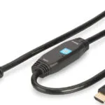Digitus AK-330105-200-S Angle Cable HDMI male - HDMI male 20m Μαύρο AK-330105-200-S