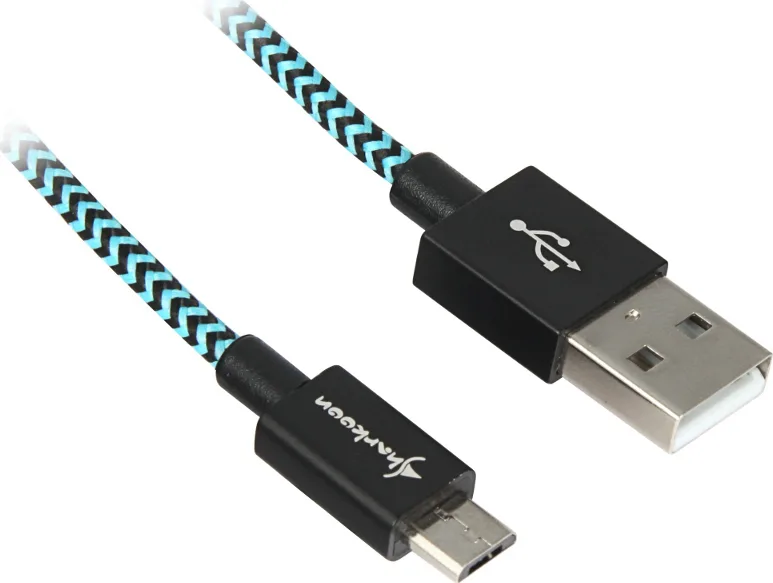 Sharkoon Braided USB 2.0 to micro USB Cable Μπλε 1m - Image 1