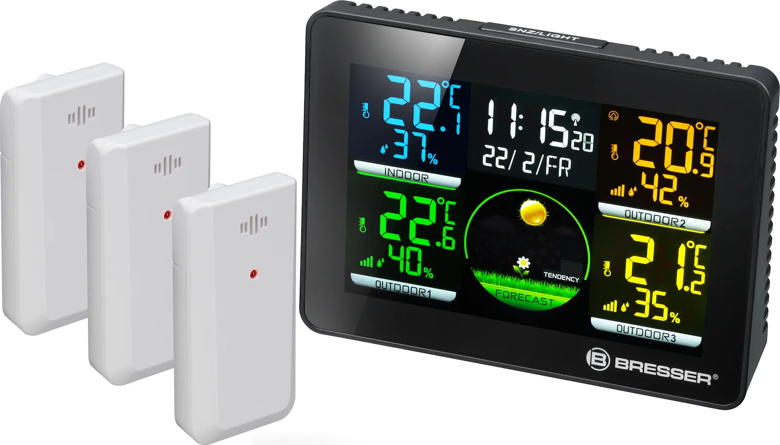 20190709121754_bresser_thermo_hygrometer_quadro_nlx_7000023 Bresser Quadro NLX 7000023 Μετεωρολογικός Σταθμός Ψηφιακός Επιτραπέζιος Μαύρος - Image 1
