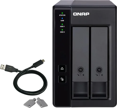 QNap Θήκη για 2 Σκληρούς Δίσκους 3.5" SATA III με σύνδεση USB 3.1 Type-C (TR-002) - Image 1