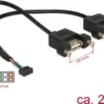DeLock USB 2.0 female - 2x USB 2.0 female