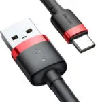 Baseus Cafule Braided USB 2.0 Cable USB-C male - USB-A Κόκκινο 3m (CATKLF-U09)