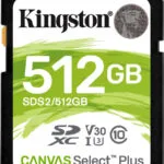 Kingston Canvas Select Plus SDXC 512GB Class 10 U3 V30 UHS-I