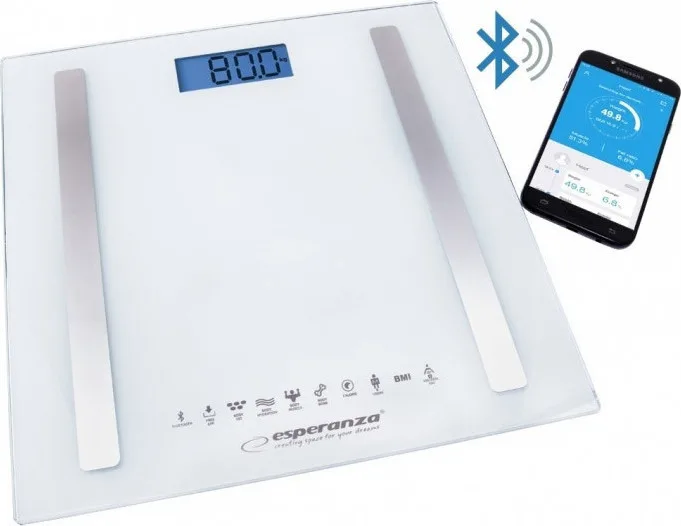 20200208190558_cf91f6c3 Esperanza Smart Ζυγαριά 180kg με Λιπομετρητή & Bluetooth Λευκή EBS016W - Image 1