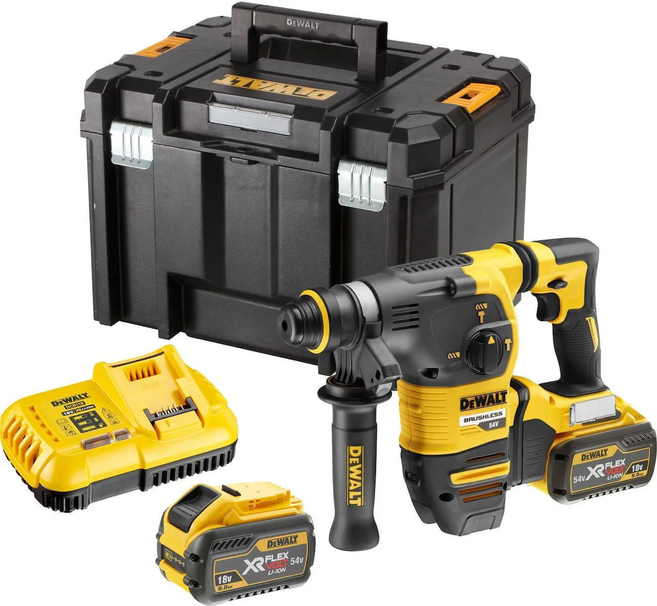 20200213163052_dewalt_dch333x2_54v_2x9ah Dewalt DCH333X2 Κρουστικό Σκαπτικό Πιστολέτο Μπαταρίας Brushless 54V 2x9Ah με Υποδοχή SDS Plus DCH333X2 - Image 1