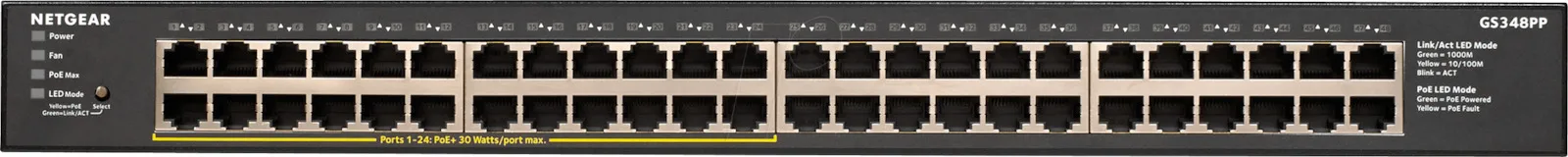 20200312161627_aeffbe50 NetGear GS348PP Unmanaged L2 PoE+ Switch με 48 Θύρες Gigabit (1Gbps) Ethernet - Image 1