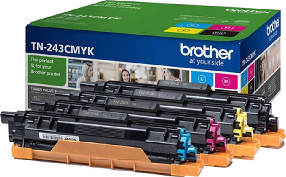 20200327172320_brother_tn_243cmyk_value_pack_toner_tn243cmyk Brother TN-243 Γνήσιο Multipack Toner Laser Εκτυπωτή Μαύρο/Κίτρινο/Κυανό/Ματζέντα 4τμχ TN-243CMYK - Image 1