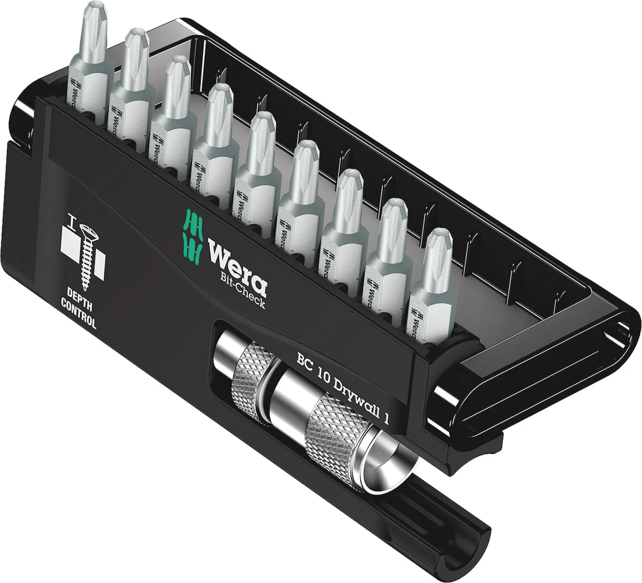 Wera Bit-Check 10 Drywall 1 Bits Sortiment Σετ 10 Τρυπάνια με Κυλινδρικό Στέλεχος για Δομικά Υλικά 05136011001 - Image 1