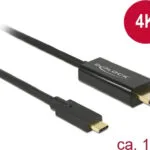 DeLock HDMI 1.3 Cable HDMI male - USB-C male 1m Μαύρο 85258
