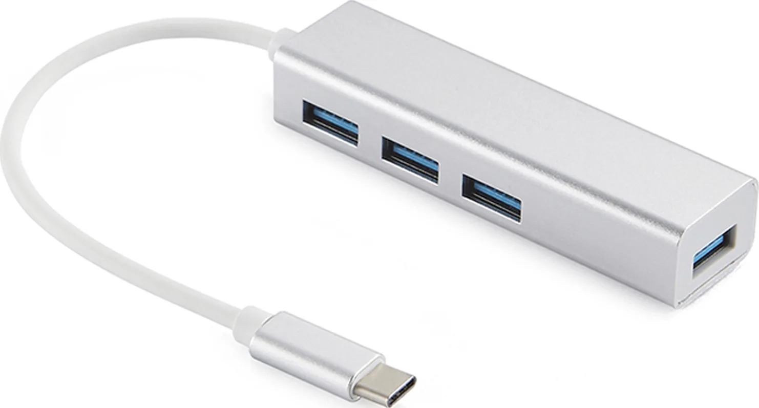 20200415152737_sandberg_usb_c_to_4_x_usb_3_0_hub_saver Sandberg Saver USB 3.0 Hub 4 Θυρών με σύνδεση USB-C Ασημί (336-20) - Image 1