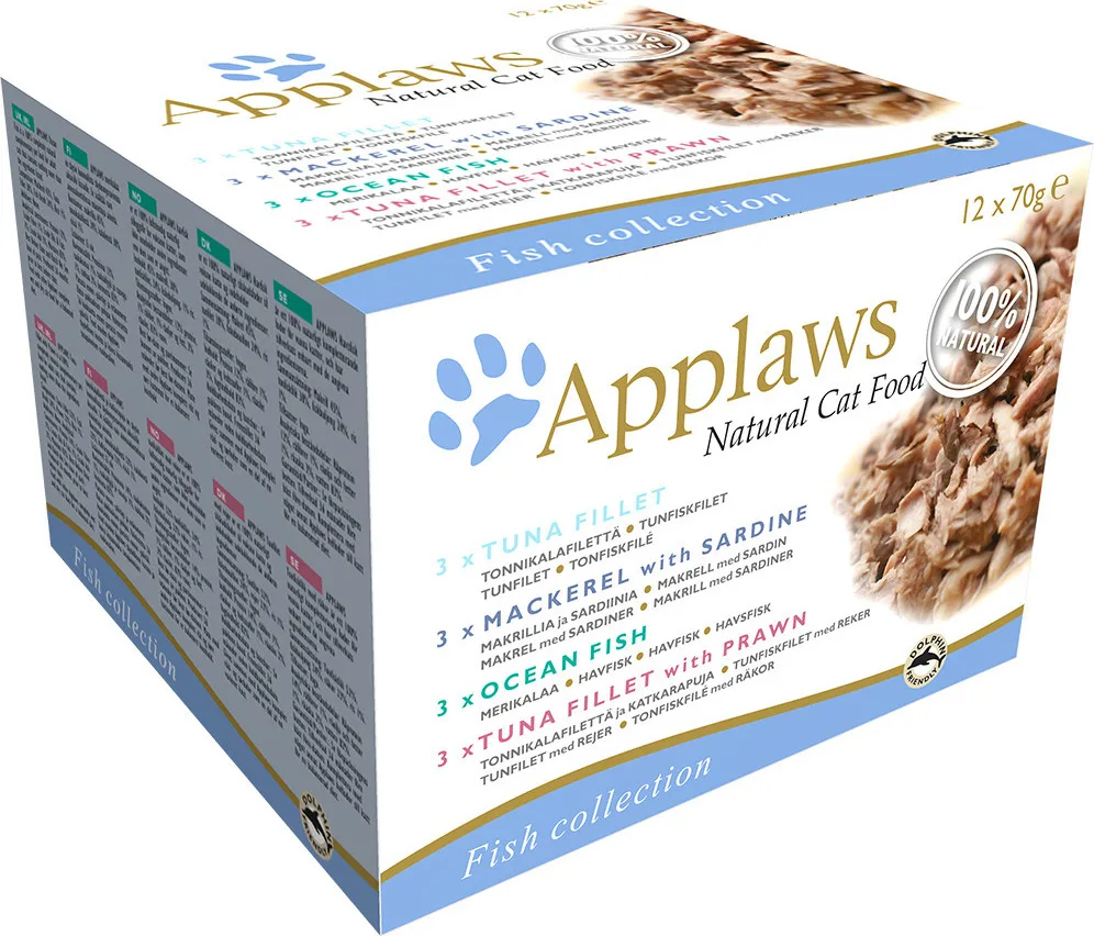 20200429142158_applaws_multi_packs_fish_deluxe_sardela_tonos_psaria_70gr_12tmch Applaws Multi Packs Fish Deluxe Υγρή Τροφή για Ενήλικες Γάτες σε Κονσέρβα με Σαρδέλα, Τόνο και Ψάρια 12x70gr - Image 1