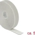 DeLock Hook & Loop Grey Αυτοκόλλητη Ταινία Χριτς Χρατς Γκρι 5mx20mm 18280