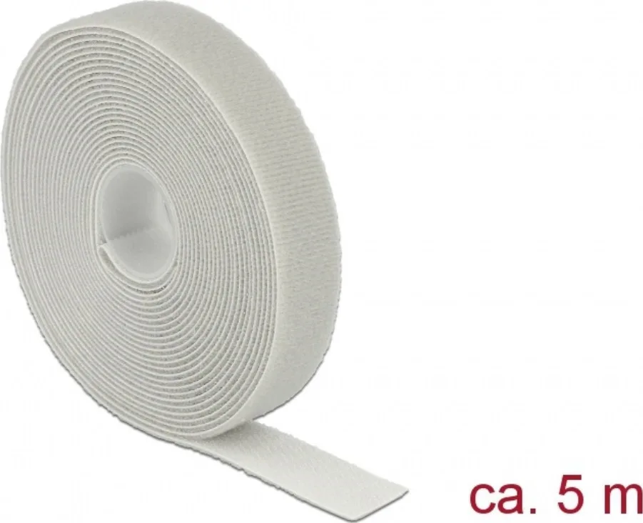 DeLock Hook & Loop Grey Αυτοκόλλητη Ταινία Χριτς Χρατς Γκρι 5mx20mm 18280 - Image 1