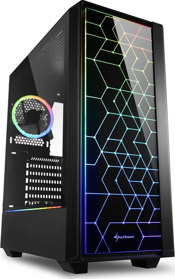 20200522154117_sharkoon_rgb_lit_100 Sharkoon RGB LIT 100 Gaming Midi Tower Κουτί Υπολογιστή με Πλαϊνό Παράθυρο Μαύρο - Image 1