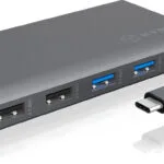 Icy Box USB-C Docking Station με HDMI/DisplayPort 4K PD Ethernet και σύνδεση 3 Οθονών Γκρι (IB-DK4050-CPD)