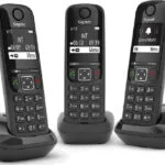 Gigaset AS690 Ασύρματο Τηλέφωνο Trio με Ελληνικό Μενού Μαύρο