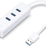 TP-LINK UE330 v1 USB 3.0 Hub 3 Θυρών με σύνδεση USB-A / Ethernet Λευκό (UE330)