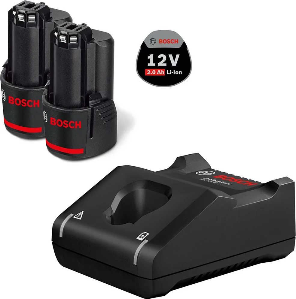 Bosch Σετ 2 Μπαταριών Εργαλείου Λιθίου 12V Χωρητικότητας 2Ah με Φορτιστή GAL 12V-40 - Image 1