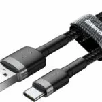Baseus Cafule Braided USB 2.0 Cable USB-C male - USB-A Μαύρο 2m (CATKLF-CG1)