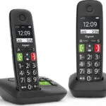 Gigaset E290A Ασύρματο Τηλέφωνο Duo με Ελληνικό Μενού Μαύρο