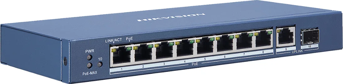 20200731123607_00d62816 Hikvision DS-3E0510P-E Unmanaged L2 PoE+ Switch με 8 Θύρες Gigabit (1Gbps) Ethernet και 1 SFP Θύρα - Image 1