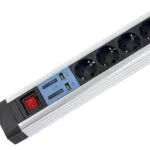 REV Πολύπριζο 4 Θέσεων με 2 USB-A, Διακόπτη και Καλώδιο 2.2m 0014438713