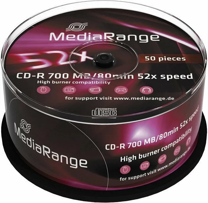 20200806094012_2d18994d MediaRange Εγγράψιμα CD-R 52x 700MB Cake Box 50τμχ MR207 - Image 1