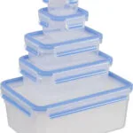 Emsa Clip & Close Σετ Δοχεία Φαγητού Πλαστικά Transparent/Blue 40cm 508568 5τμχ