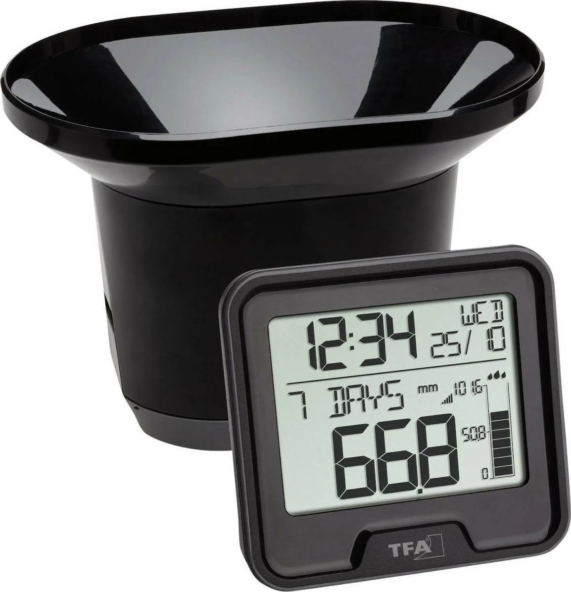 20200810155411_tfa_weather_station_pluviometer_47_3005_01 TFA Drop 47.3005.01 Μετεωρολογικός Σταθμός Ψηφιακός Επιτραπέζιος / Επίτοιχος Μαύρος - Image 1