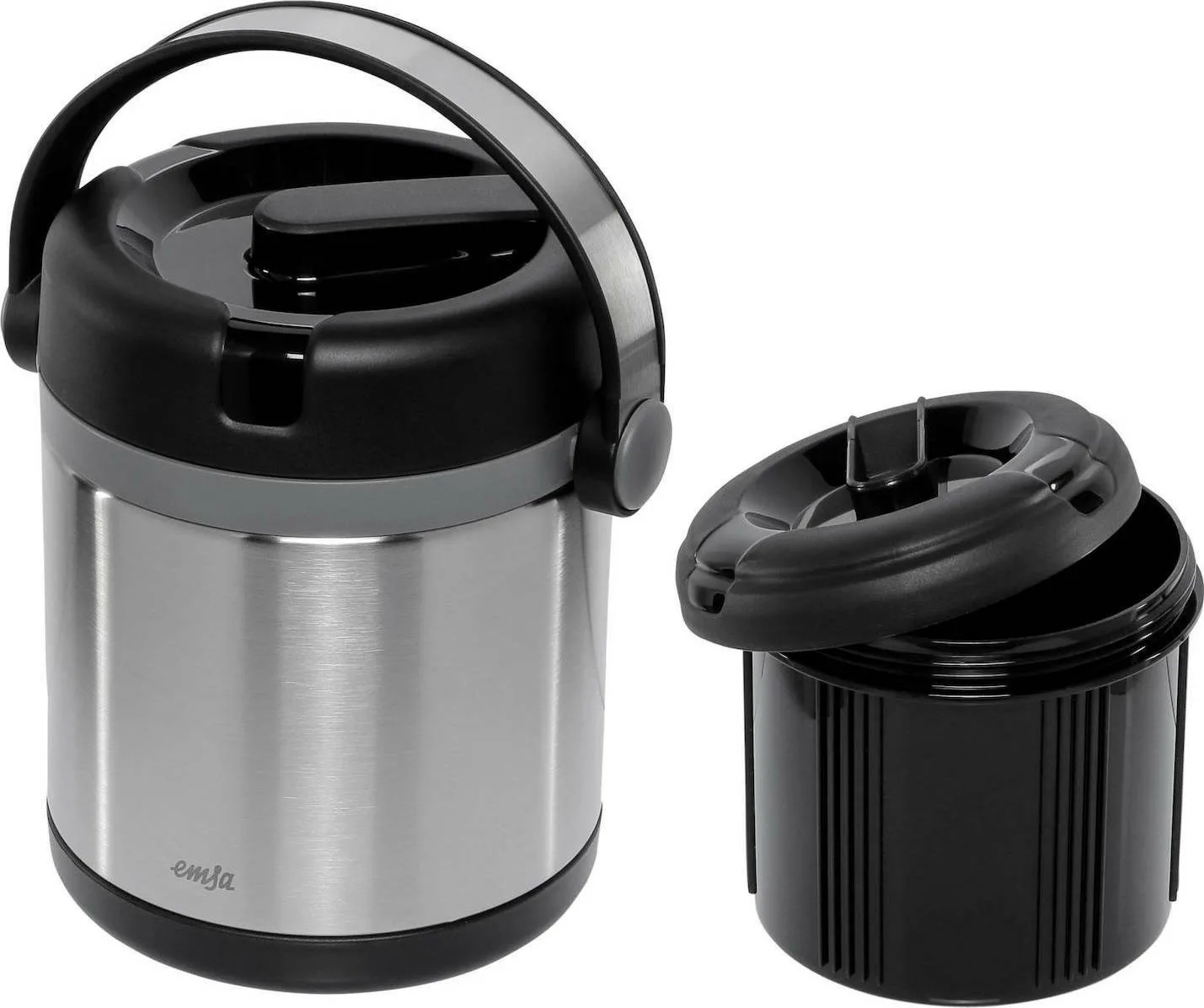 20200824133244_emsa_mobility_thermal_container_black_anthracite_1_2lt Emsa Mobility Thermal Container Μπουκάλι Θερμός Ανοξείδωτο 1.2lt Ασημί με Καπάκι-Κύπελλο 509244 - Image 1