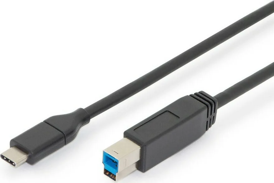 Digitus USB 3.1 Cable USB-C male - USB-B Μαύρο 1.8m AK-300149-018-S - Image 1