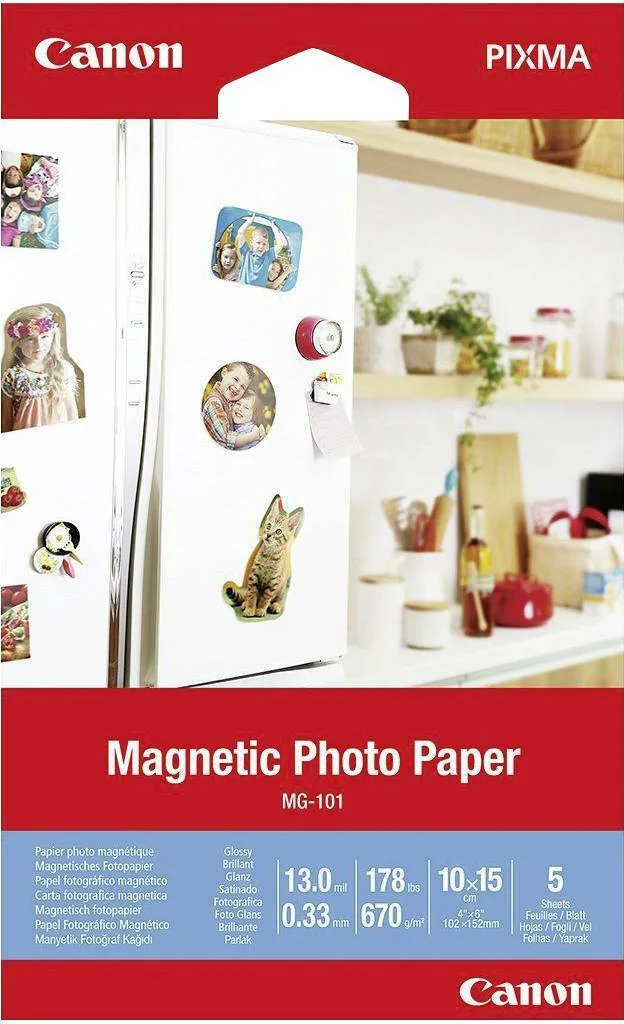 Canon MG-101 Φωτογραφικό Χαρτί Magnetic A6 (10x15) για Εκτυπωτές Inkjet 5 Φύλλα (3634C002) - Image 1